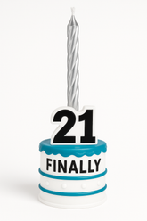 "Finally 21" Birthday Candle Holder with Candle